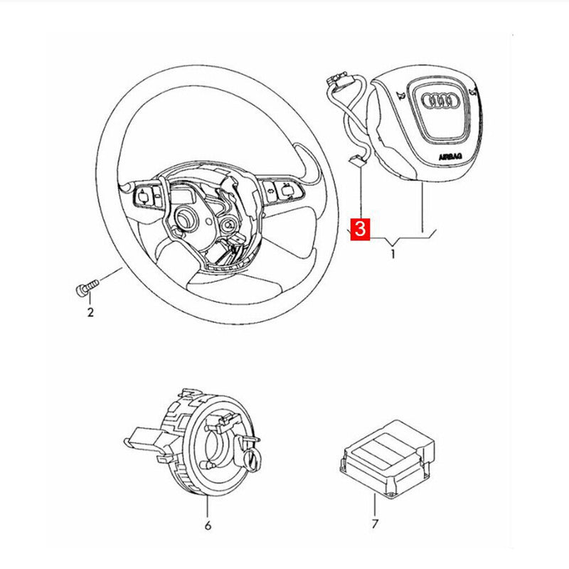 Steering Wheel Wiring Harness for Audi A4 quattro S4 RS5 Coupe quattro 2010-2015