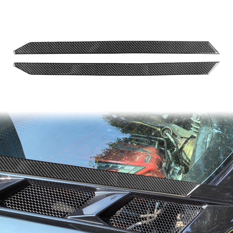 WXZOS Genuine Carbon Fiber Rear Windshield Trim for Chevrolet Corvette C8 2020-2024