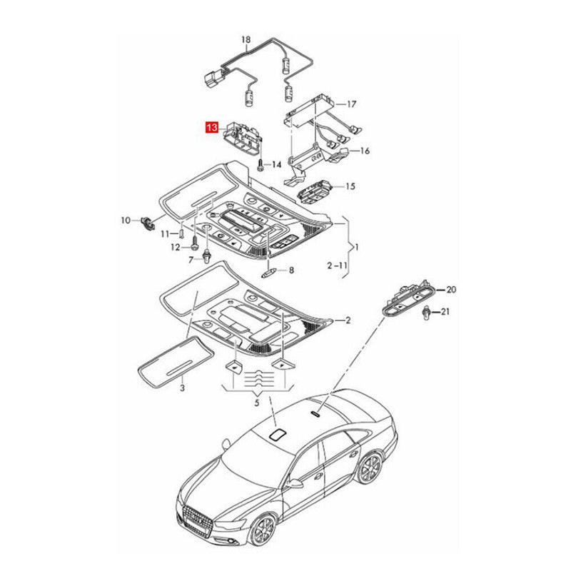 Gray Panoramic Sunroof Switch Button Potentiometer for Audi 2012-2016 A4 B8