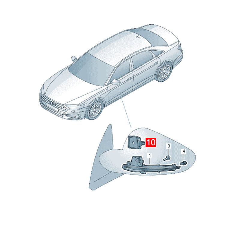 WXZOS Right Mirror Lane Change Assit Warning Display Light for Audi A8 D5 S8 2018-2024