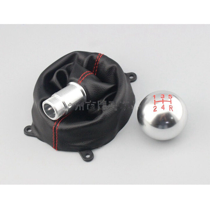 5 Speed Aluminum Alloy Gear shift Knob+PU Leather Gaiter for Honda 06-12 Civic