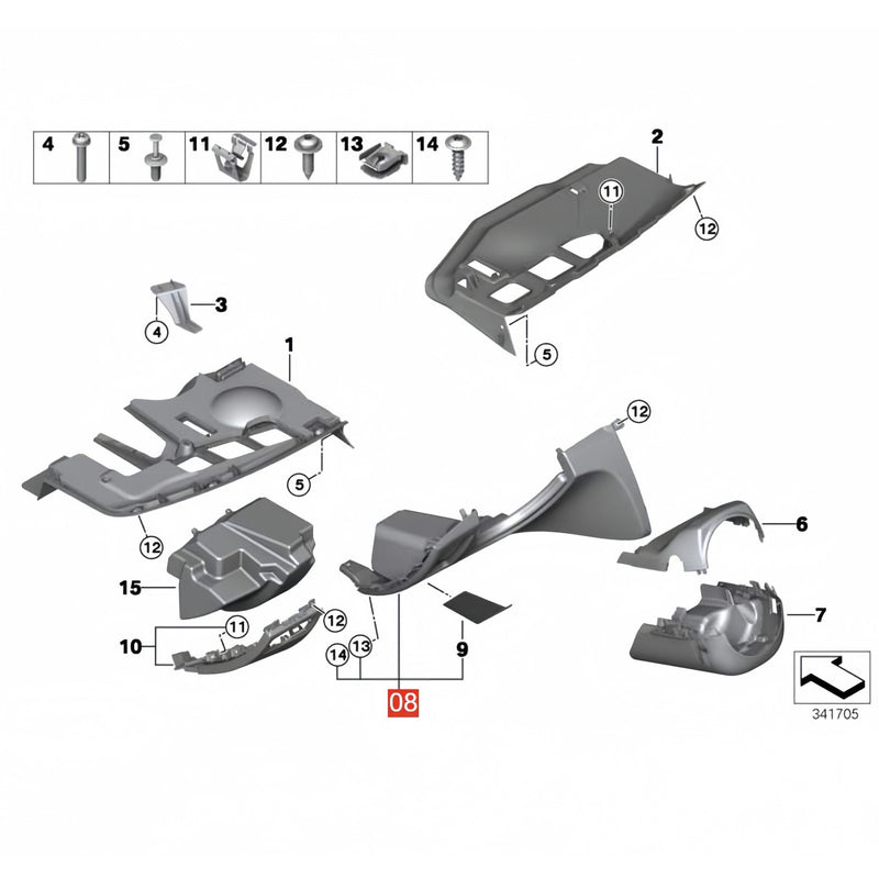 WXZOS Steering Wheel Lower Cover Sponge Backplate for BMW E81 E82 E87 E88 2005-2012