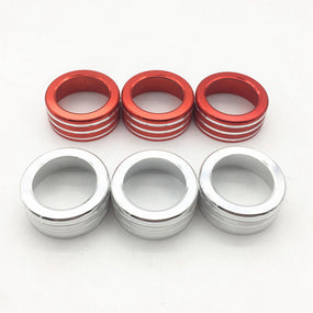 AC Air Conditioner Knob Covers Trim Red For BMW E60 520 523 530 2005-2010