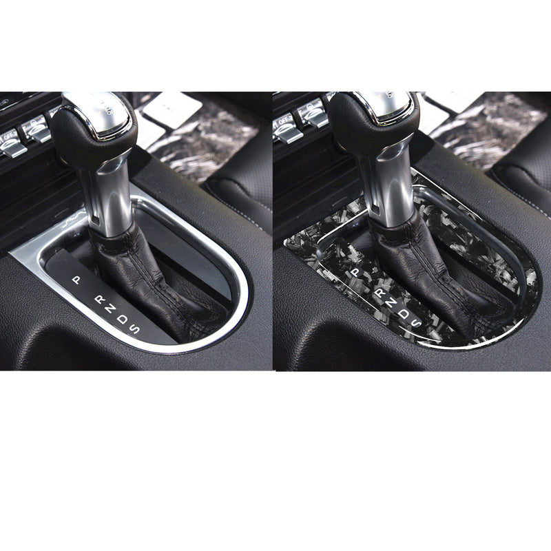 WXZOS Genuine Carbon Fiber Gear Shift Lever Panel Trim for Ford Mustang 2015-2020