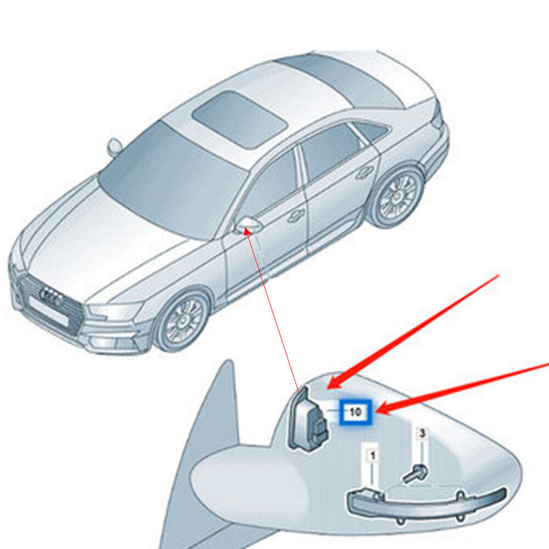 Left Mirror Warning Display Lane Change Assit Light for Audi 2017-2019 A4 B9