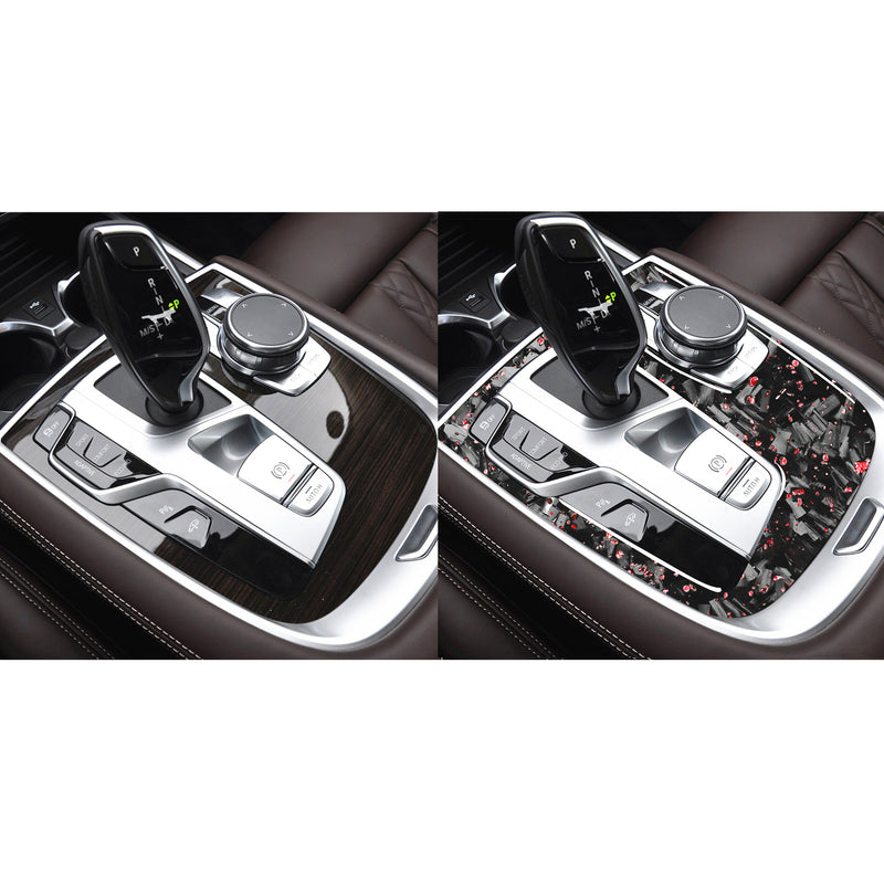 WXZOS Genuine Carbon Fiber Gear Shift Lever Panel Trim for BMW G11 G12 7er 2016-2022