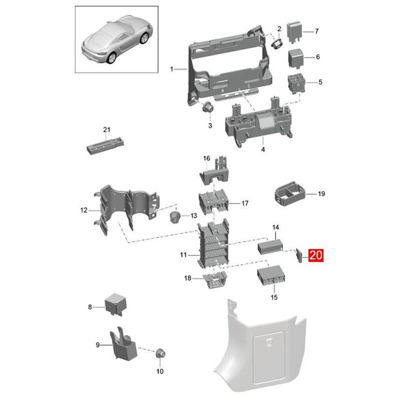 Fusible polyvalent pompe de souffle 40A pour Porsche Panamera (970/971) 2010-...