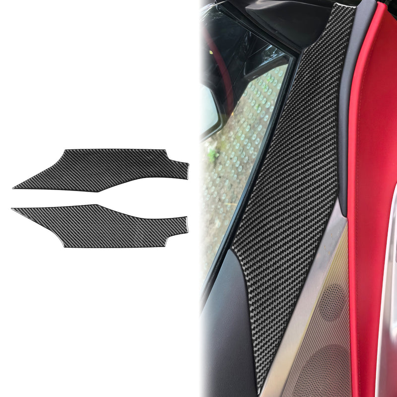 WXZOS Genuine Carbon Fiber Door Panel Trim for Chevrolet Corvette C8 2020-2024