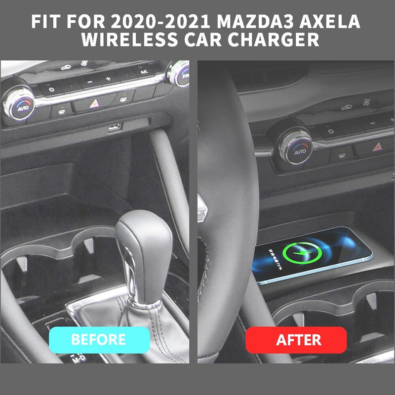 WXZOS Front Center Console Wireless Fast Charging Pad for Mazda 3 2020-2021