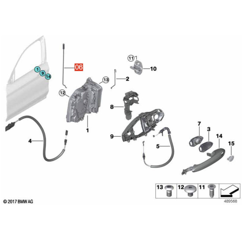 WXZOS Door Lock Release Handle Control Actuator Rod for BMW G01 F97 X3 X3M 2019-2023