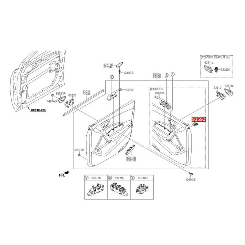 Fuel Door Handle Switch Opener Release Button for Hyundai 2013-2016 Santa Fe