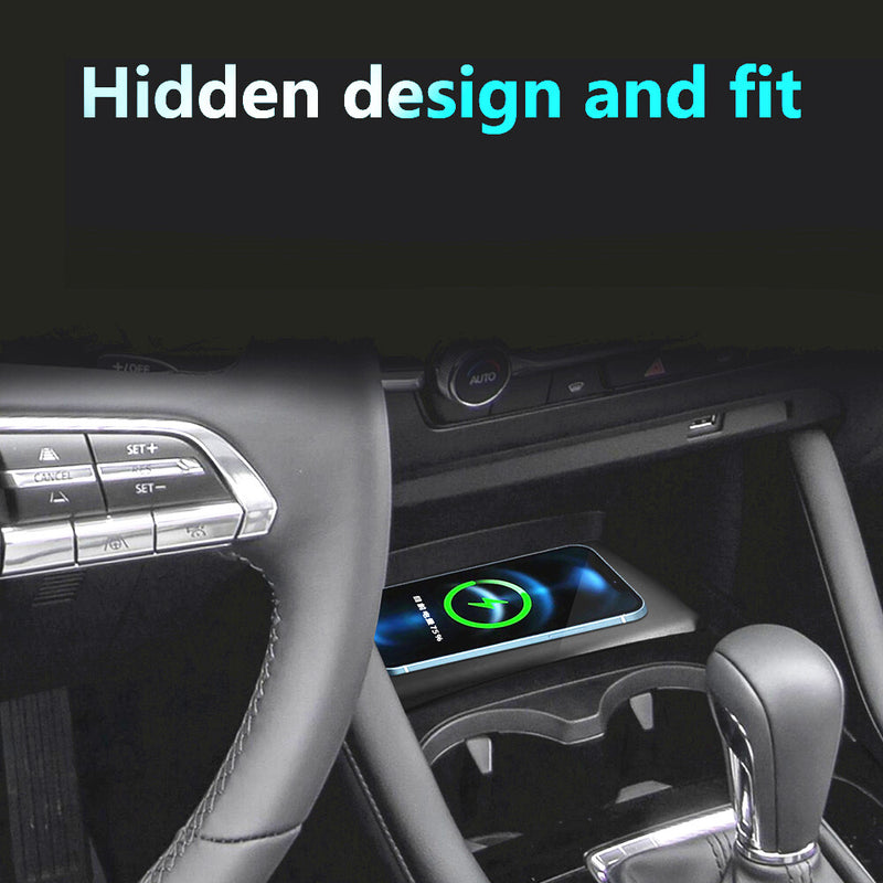 WXZOS Front Center Console Wireless Fast Charging Pad for Mazda 3 2020-2021