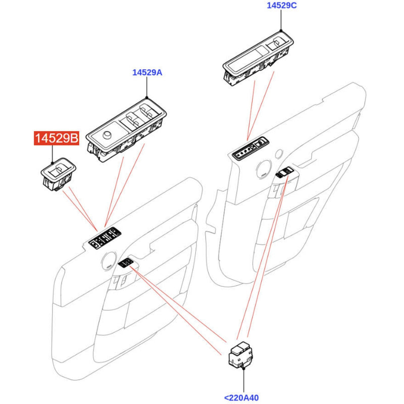 WXZOS Passenger Side Power Window Switch for Land Rover Range Rover Sport 2018-2022