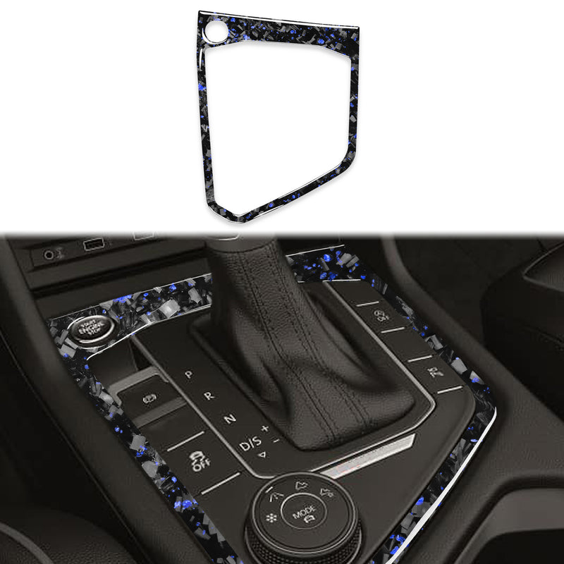 WXZOS Genuine Carbon Fiber Gear Shift Knob Lever Panel Trim for VW Tiguan 2017-2020