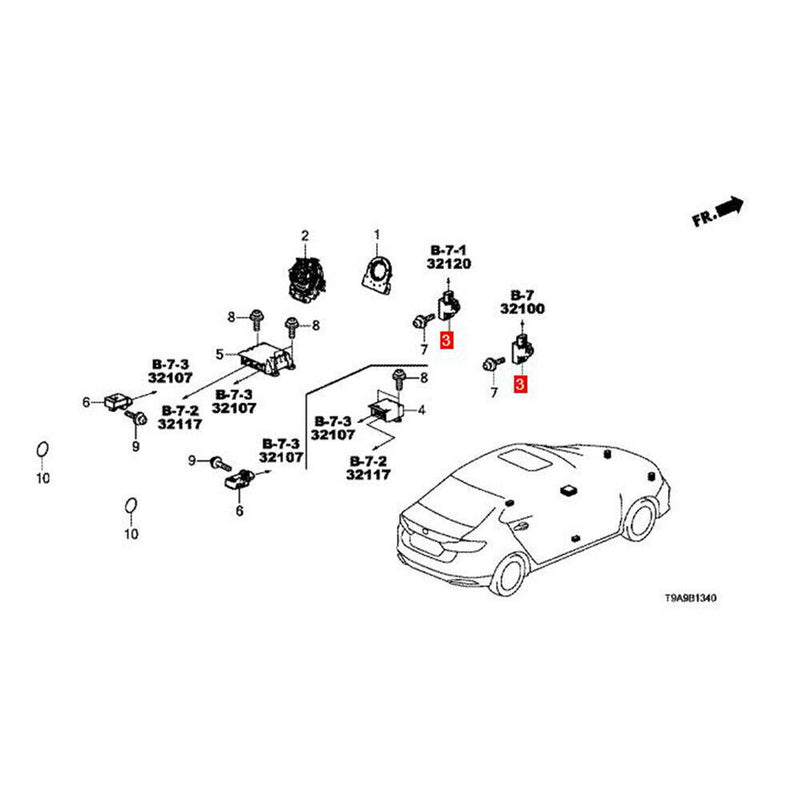 Sale 77930-T5A-J01 Front Bumper Impact Sensor for Honda HR-V Fit Jazz 2015-2019