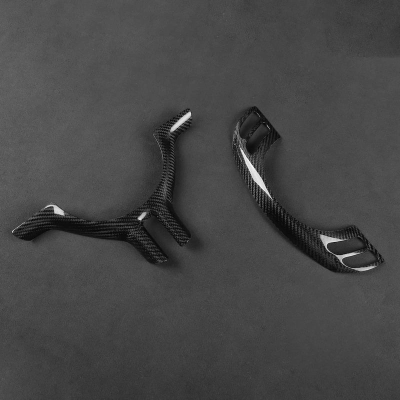 WXZOS 1PC Genuine Dry Carbon Fiber Steering Wheel Trim for BMW E39 5Series 1999-2003