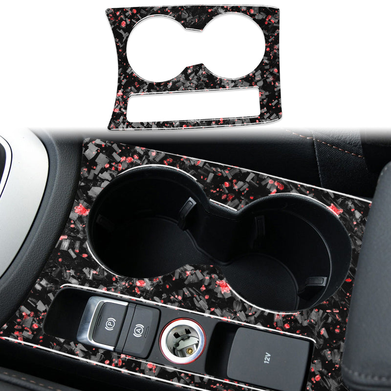 WXZOS Genuine Carbon Fiber Center Console Cup Holder Panel Trim for Audi Q3 2015-2018