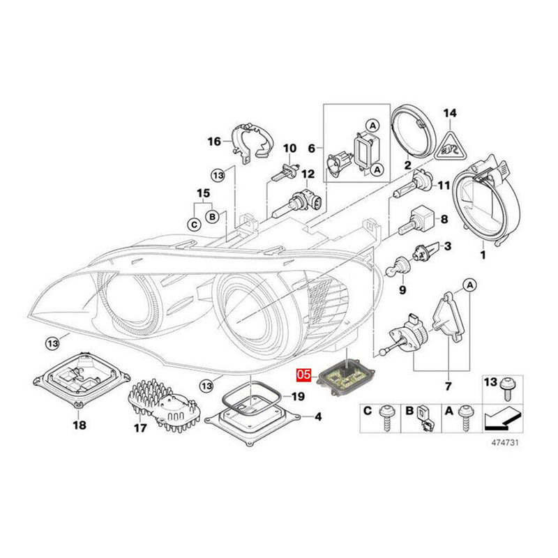 Adaptive Headlight Control Unit Cornering Ballast for BMW 2007-2011 328i 335i