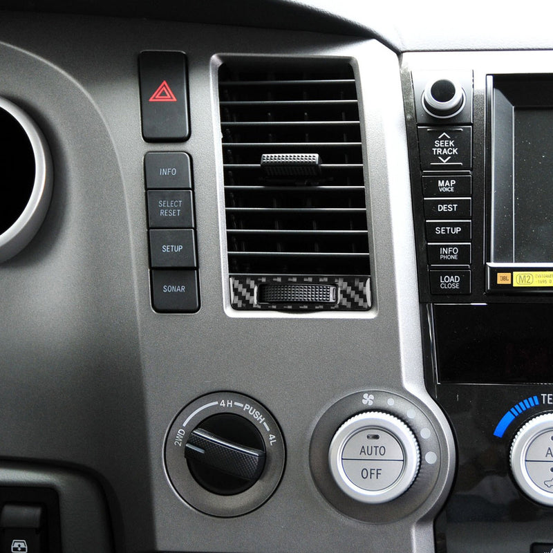 WXZOS Genuine Carbon Fiber Dashboard Air Vent Trim for Toyota Tundra 2007-2013