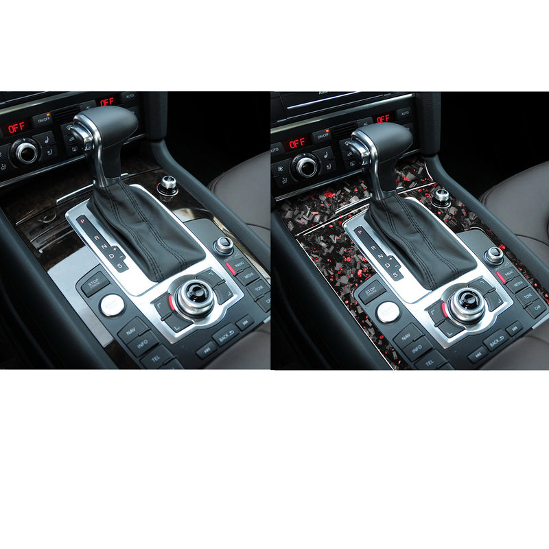 WXZOS Genuine Carbon Fiber Gear Shift Lever Panel Trim for Audi Q7 SQ7 2008-2015