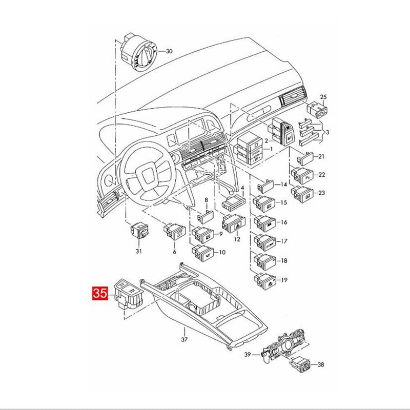 Kit Riparazione Pulsante Interruttore Start-Stop Accensione Motore per Audi A...