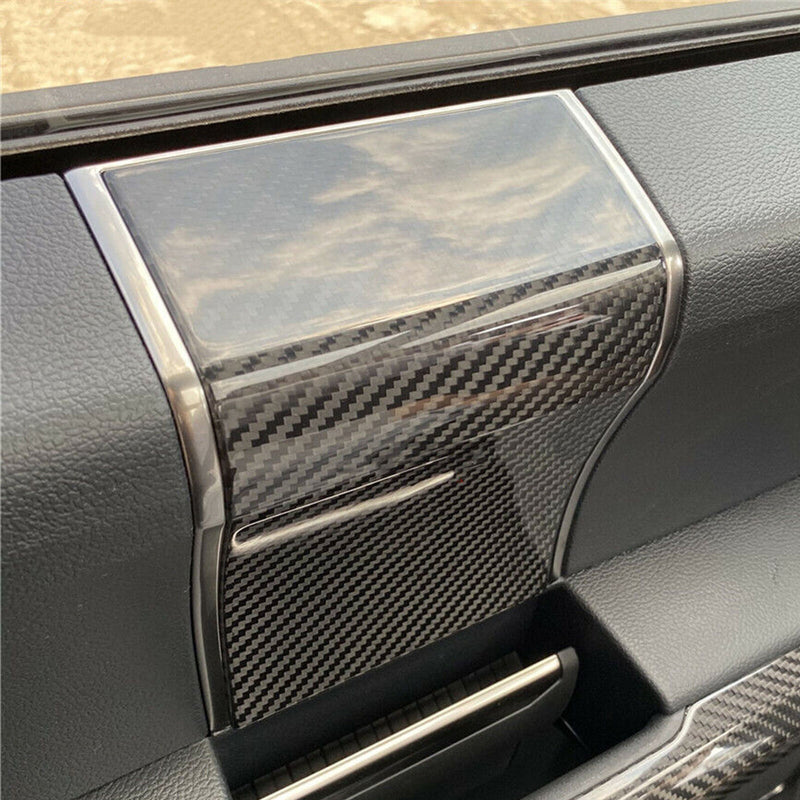 Car Genuine Carbon Fiber Door Inner Handle Panel Trim Kit for Ford F150 2015-20