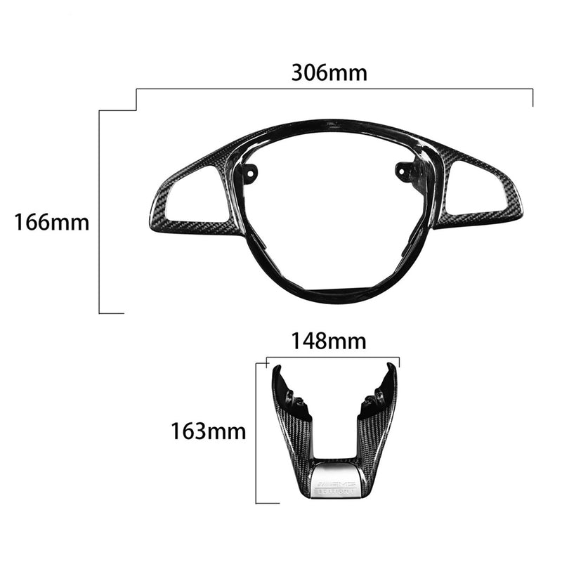 WXZOS Genuine Carbon Fiber Steering Wheel Lower Cover Trim for Benz R231 SL 2016-2019