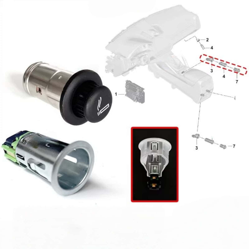 WXZOS Center Console Cigarette Lighter Socket Kit for Porsche Panamera (971) 2017-2024