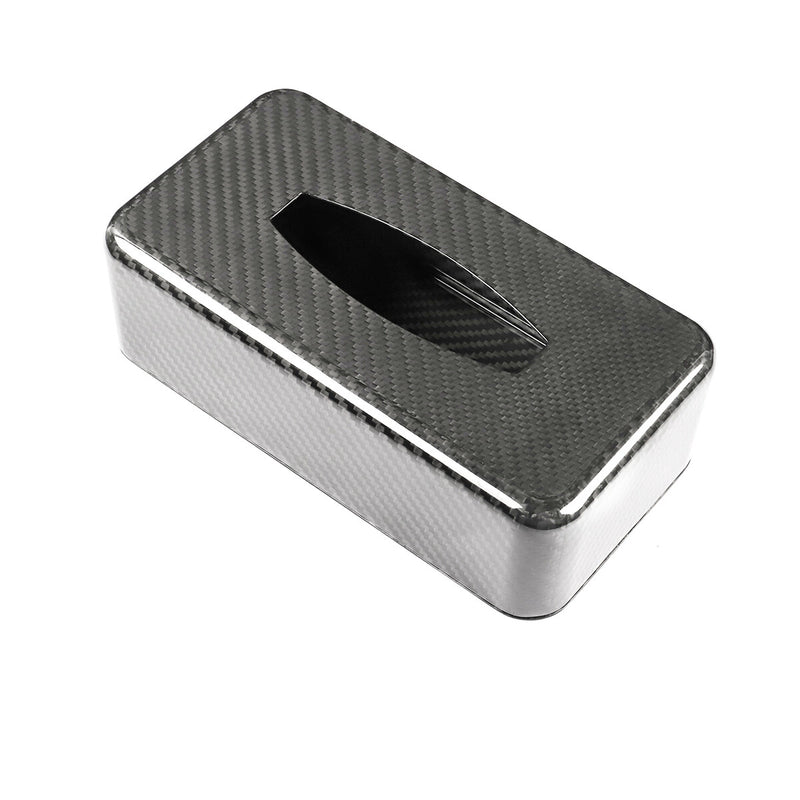 WXZOS 1PC Genuine Carbon Fiber ‌Facial Tissue Storage Box for All car