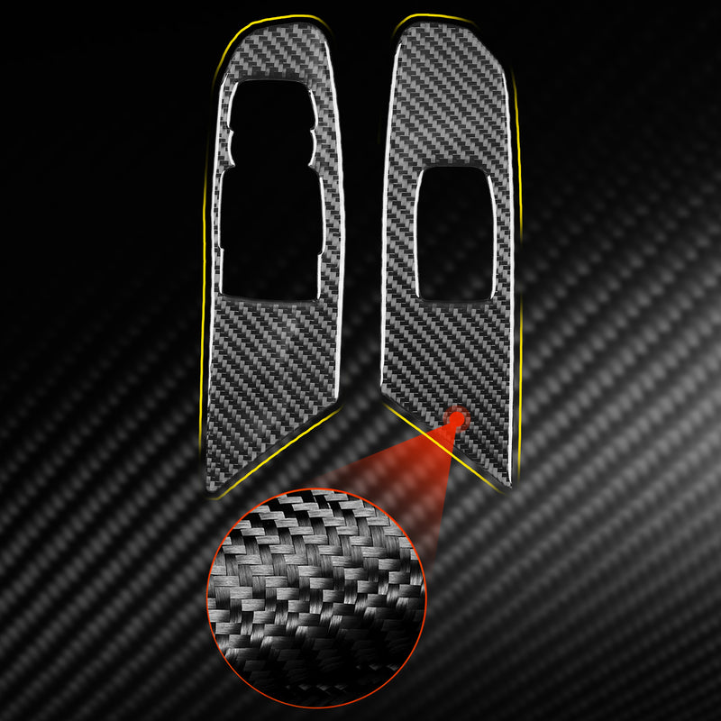 WXZOS Genuine Carbon Fiber Power Window Switch Trim for Chevrolet Corvette C8 2020-24