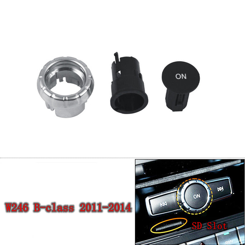 WXZOS CD Audio Control Button Knob Cover Kit for Mercedes-Benz W246 B-class 2011-2014