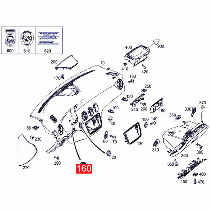 WXZOS Cabin Air Temperature Sensor for Mercedes-Benz G-class (W464) 2019-2024