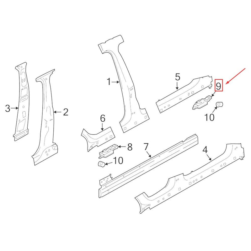Plaquette de levage support de cric arrière droit pour Porsche Macan (95B) 20...