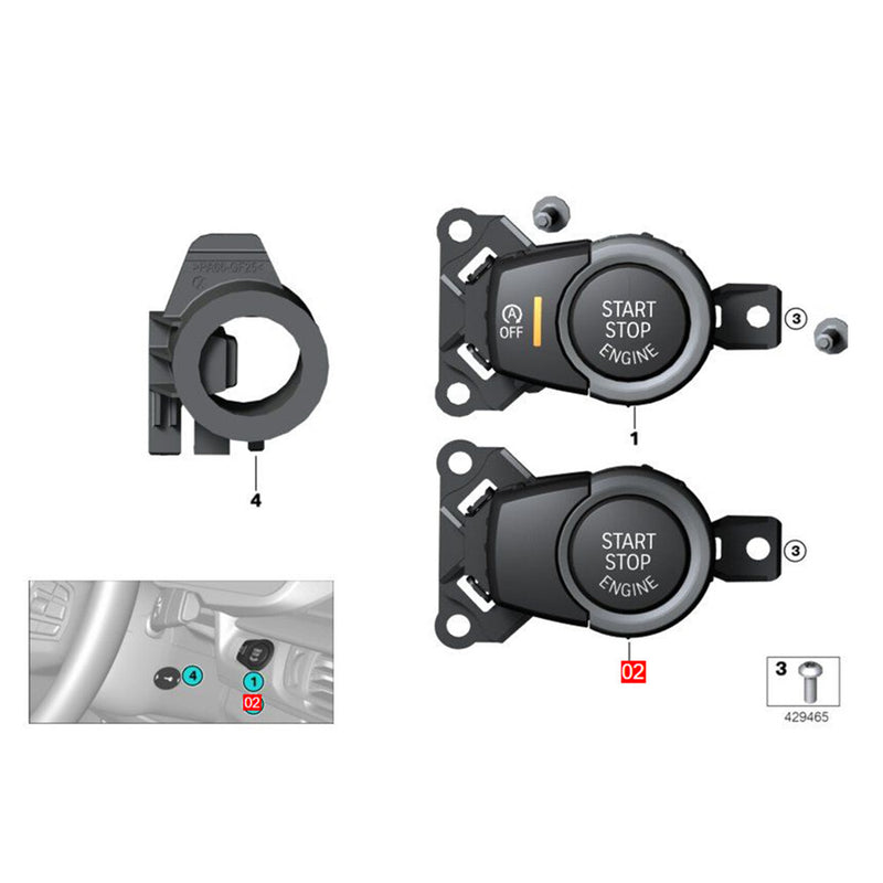 WXZOS 1PC Engine Start Stop Ignition Switch Button for BMW X5 F15 2.0L 2016-2018