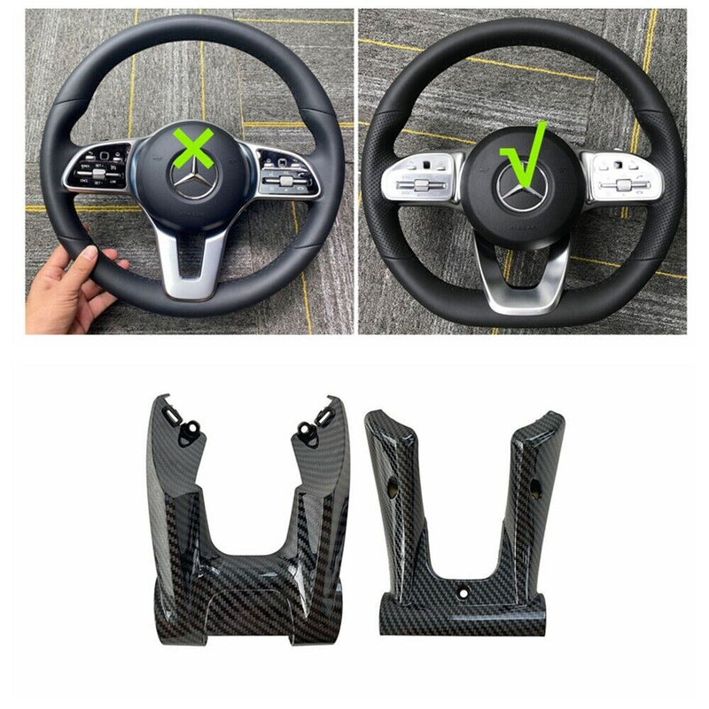 Steering Wheel Lower Carbon Fiber Trim U Shape Cover for Mercedes-Benz AMG 2019+