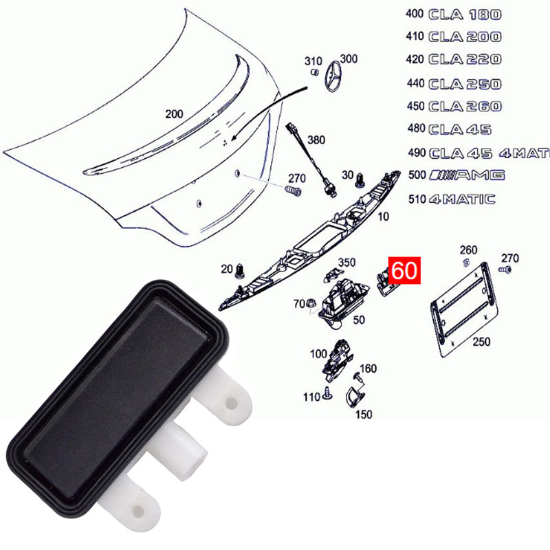 WXZOS Rear Tailgate Boot Release Switch for Mercedes-Benz W205 S205 C-Class 2015-2021