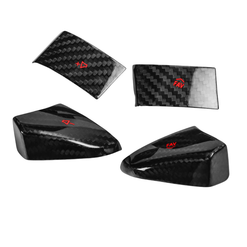 WXZOS Carbon Steering Wheel Drive Mode Button Trim for Chevrolet Corvette C8 2020-2024