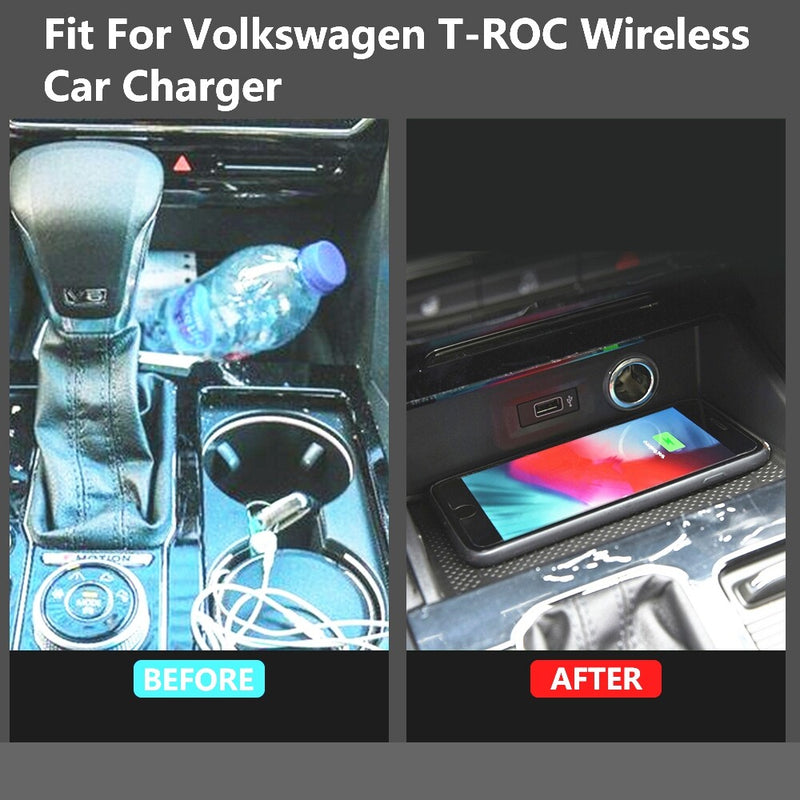 WXZOS Front Center Console Wireless Fast Charging Pad for VW Atlas 2017-2020