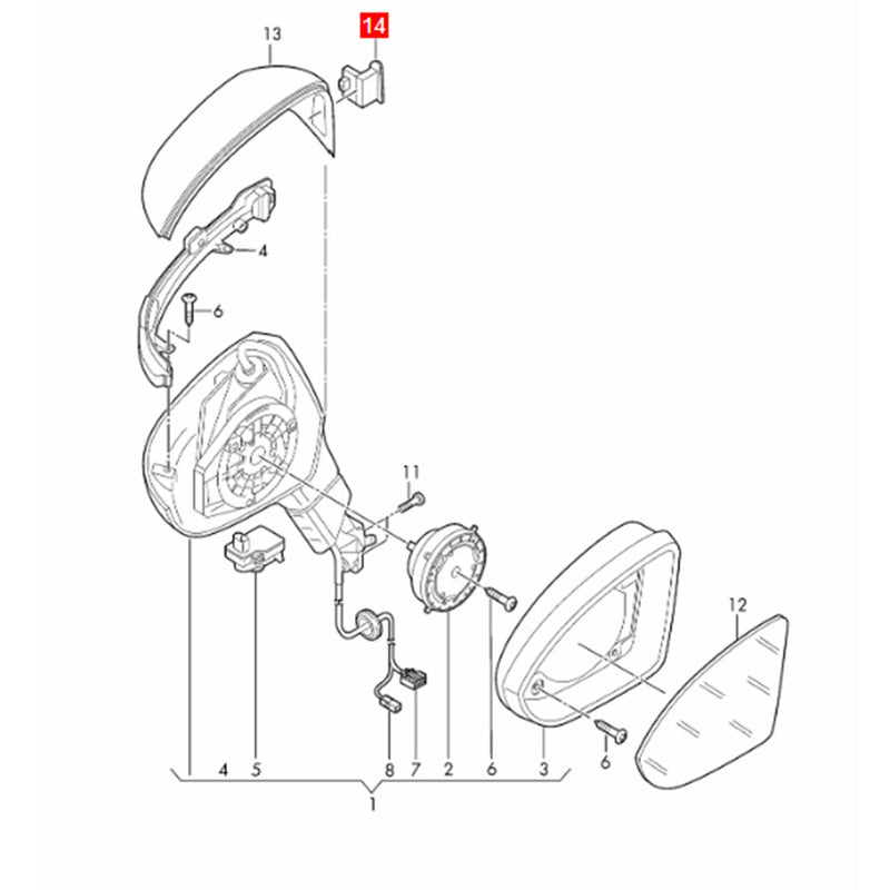 WXZOS Right Mirror Warning Display Lane Change Assit Light for VW Golf ‌Ⅷ 2021-2024