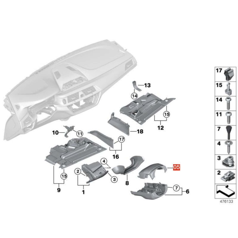 WXZOS Steering Column Trim Panel for BMW 5series G30 G31 2018-2022 M5 F90 2018-2022