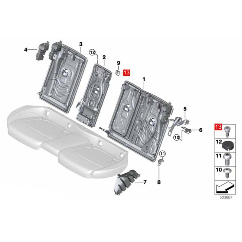 5 PEZZI Vite tappo testa presa con spalla per BMW Serie 1 Hatchback F20 2011-...