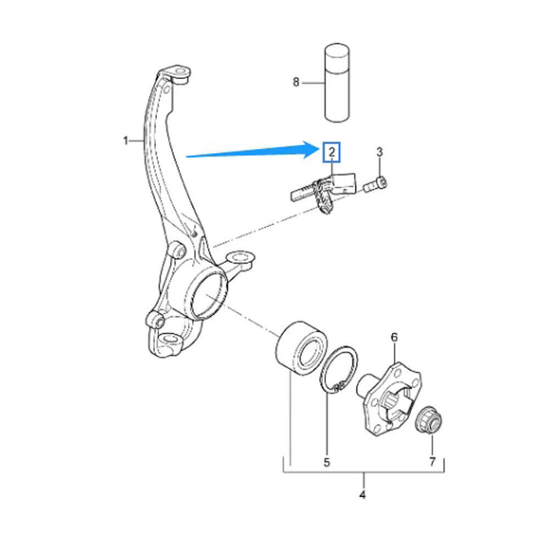 Front/Rear Left ABS Wheel Speed Sensor for Volkswagen Touareg 2003-2010