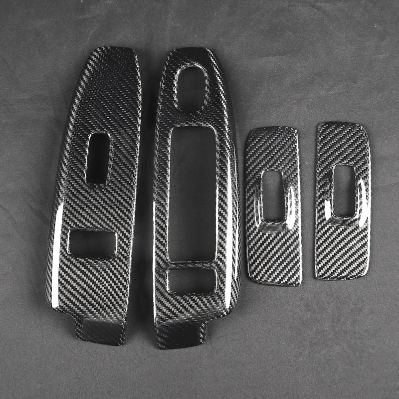 WXZOS Genuine Carbon Fiber Power Window Switch Bezel Cover for Hummer H3 2007-2010