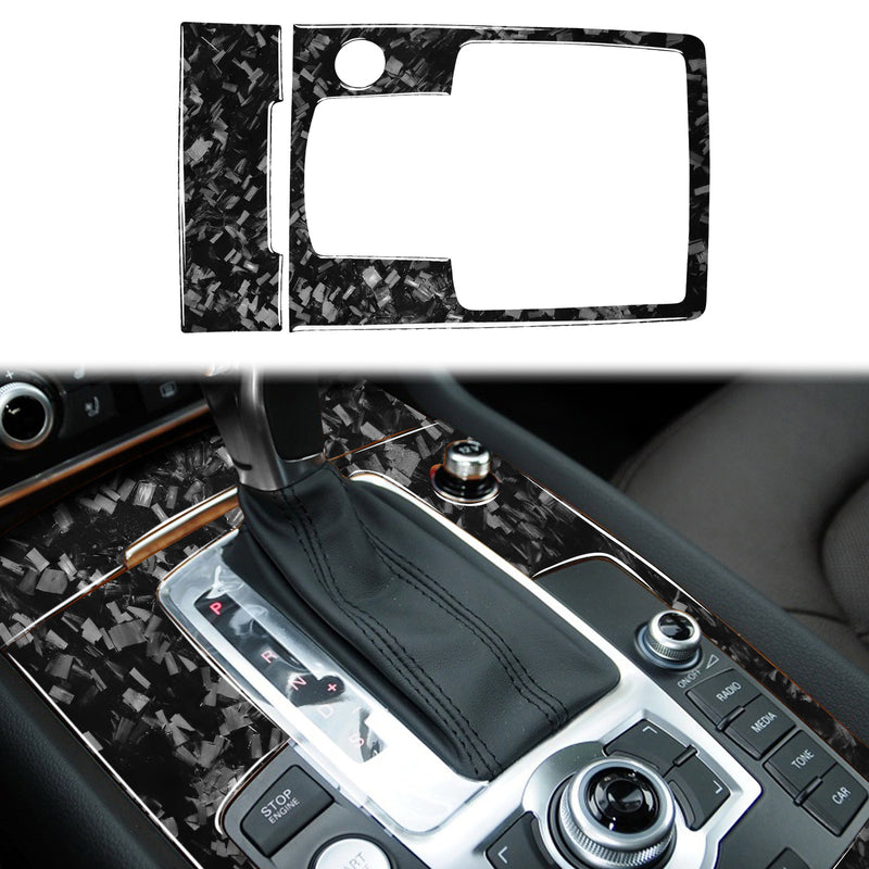 WXZOS Genuine Carbon Fiber Gear Shift Lever Panel Trim for Audi Q7 SQ7 2008-2015
