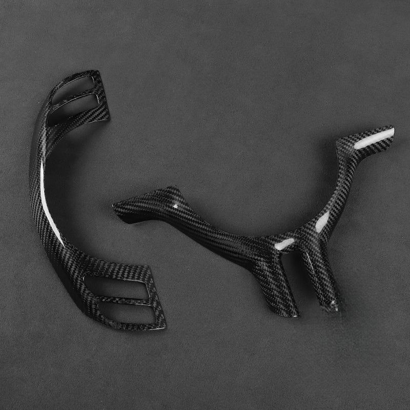 WXZOS 1PC Genuine Dry Carbon Fiber Steering Wheel Trim for BMW E39 5Series 1999-2003