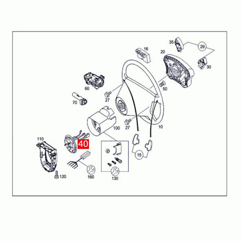 Steering Column Jacket Tube w/Cable for Mercedes-Benz CLK-Class W209 2002-2010