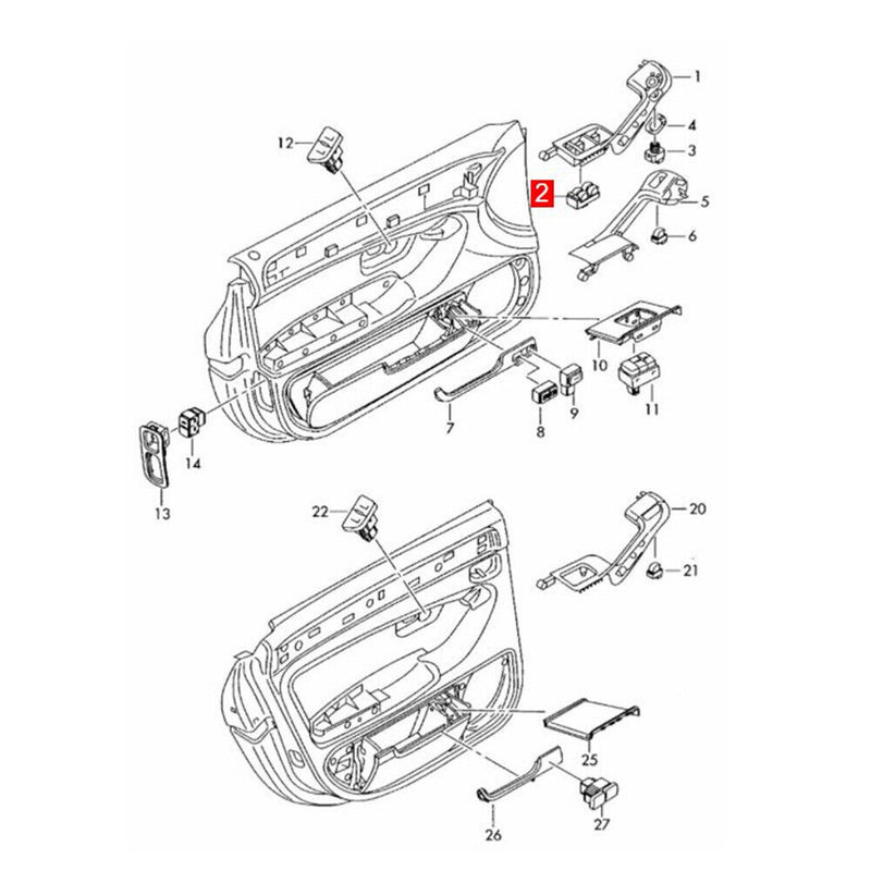 Master Power Window Control w/Child Lock Switch 4E0959851 for Audi 2004-10 A8 D3