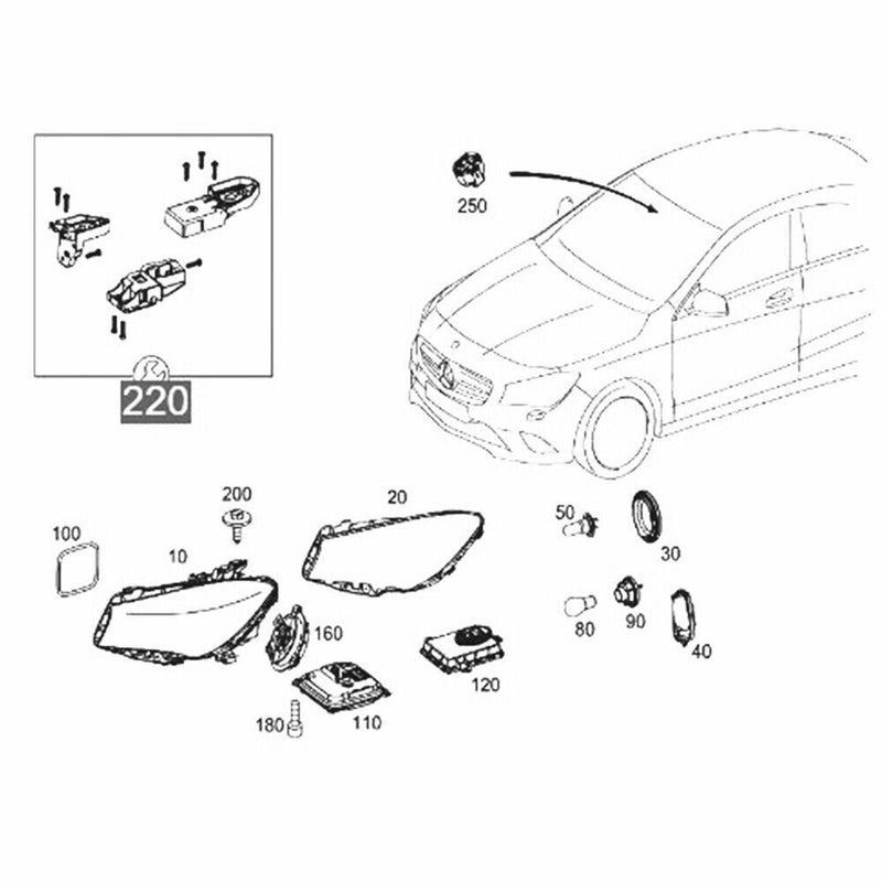 Left Headlight Housing Bracket Repair for Mercedes-Benz CLA-CLASS W117 2014-2018