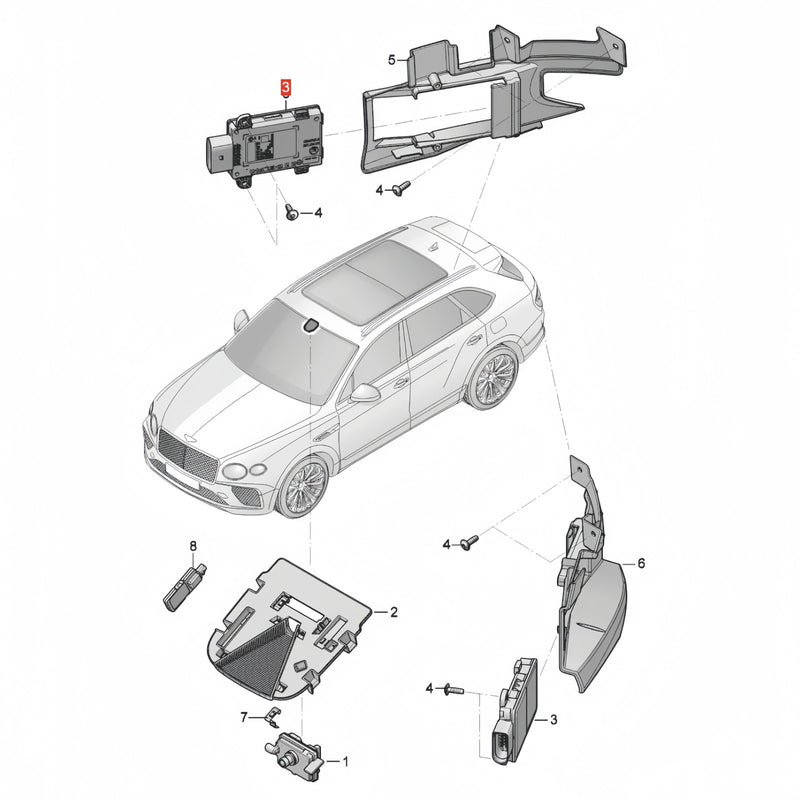 WXZOS Control Unit Lane Change Assist Radar Sensor for Bentley Flying Spur 2025-2027