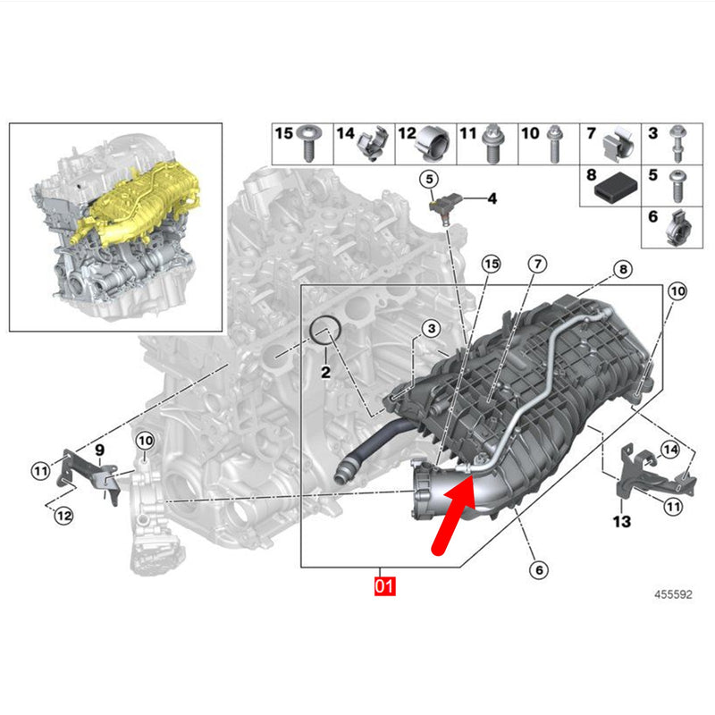 WXZOS B48 Engine Turbocharger Coolant Pipe for BMW X3 G01 X4 G02 2.0L 2018-2020